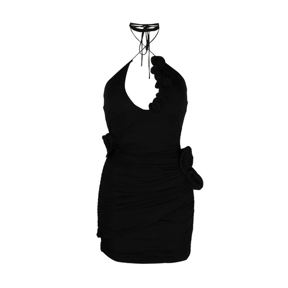 Magda Butrym floral-appliqué halterneck minidress size 34 - Picture 2 of 5